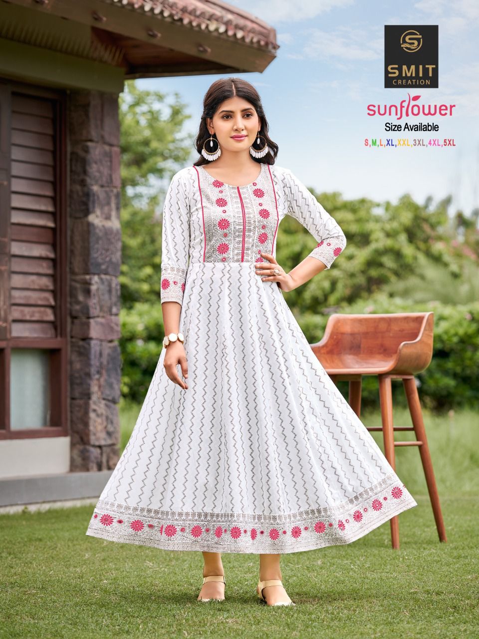 Sunflower Anarkali Festive Wear Wholesale Kurti Collection